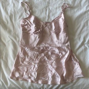 Pink silk top